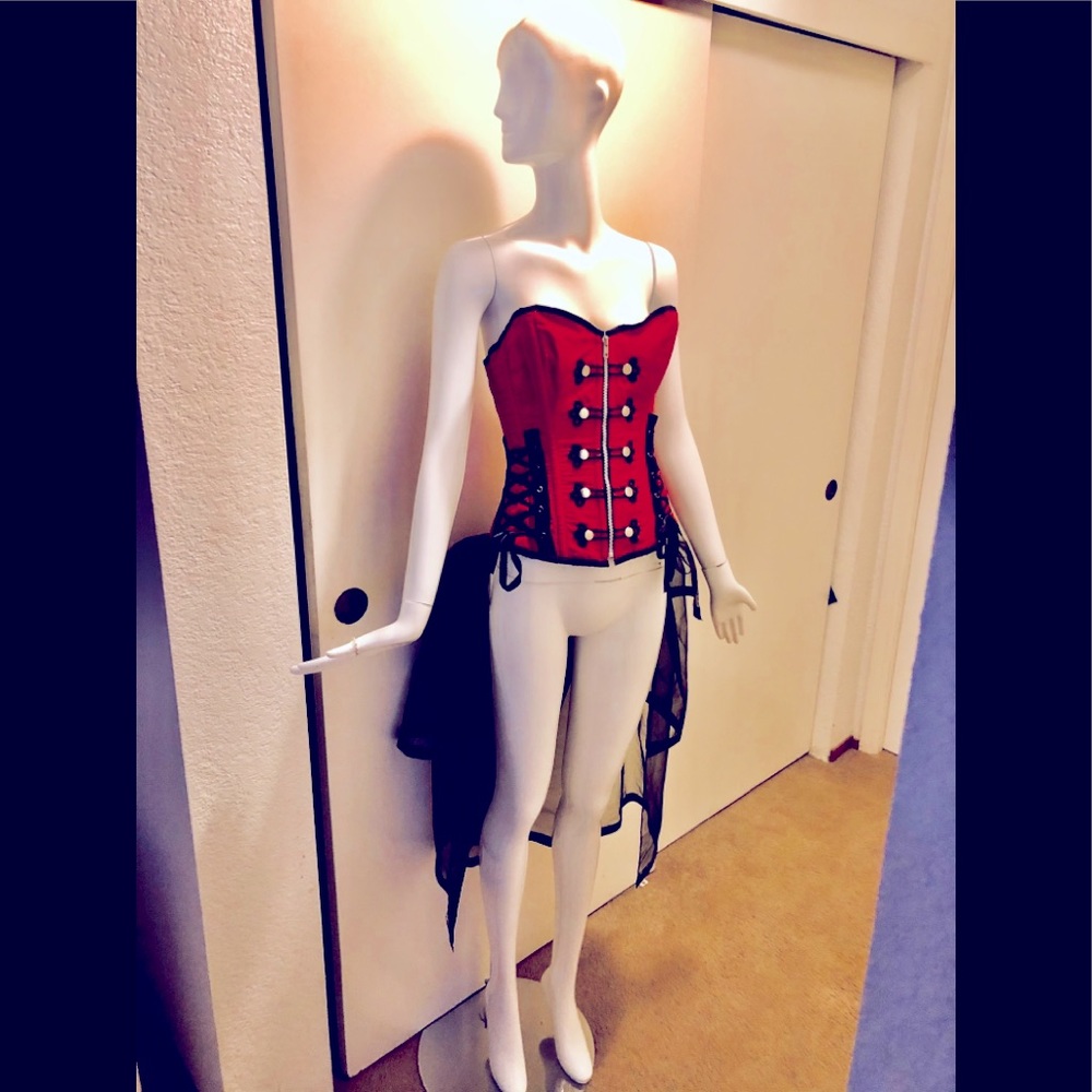 Burleska Steam Punk Cosplay Zipper Corset